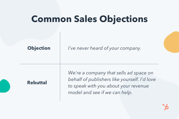 Common sales objections and rebuttals about not having heard of the company