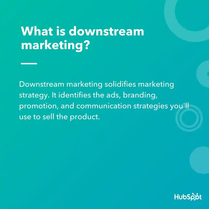The definition of downstream marketing.