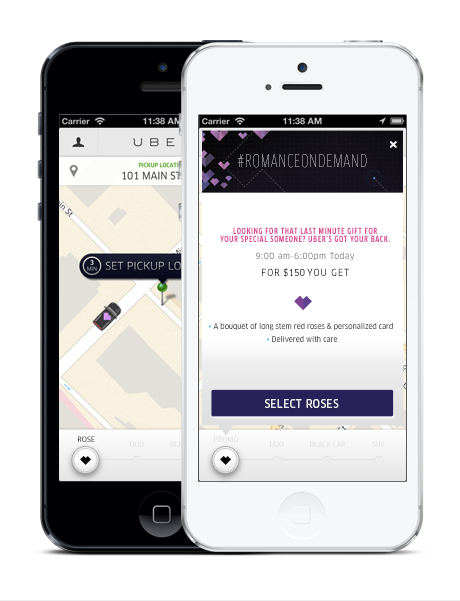 Uber's Valentine's Day "Romance on Demand" campaign