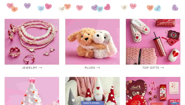valentine's day website design: the paper store 