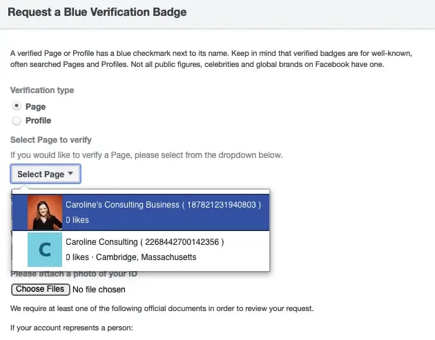 Facebook Page Likes from Verified Badge Accounts