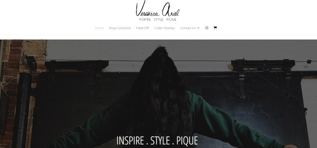 veronica ariel clothing boutique example divi site