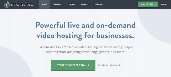 Top video hosting sites: SproutVideo