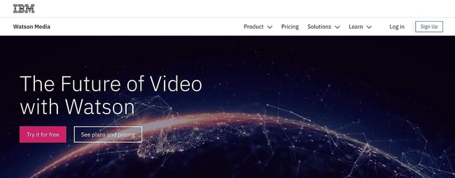 video content management system: IBM homepage