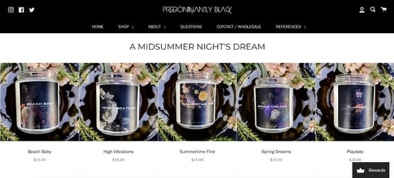 PredominantlyBlack.com example of good visual hierarchy