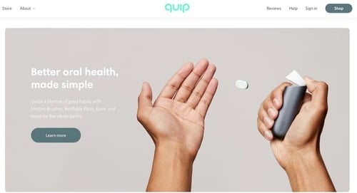 visual hierarchy white space example from Quip