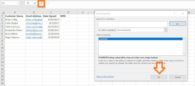 Using VLOOKUP: Inserting VLOOKUP Function