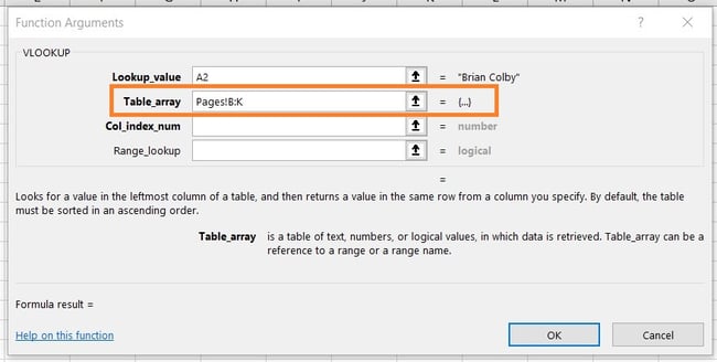 Using VLOOKUP: Designating Table Array