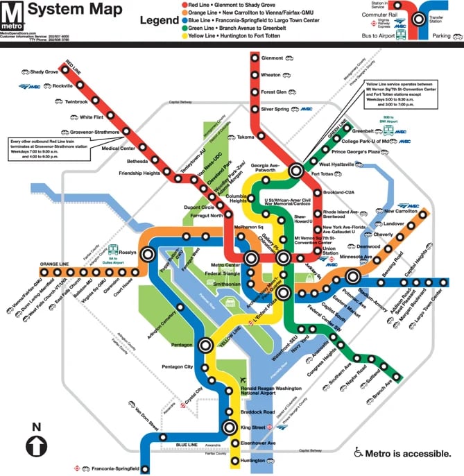 washington dc subway map