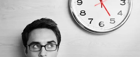 best websites for wasting time: image shows person looking up at clock