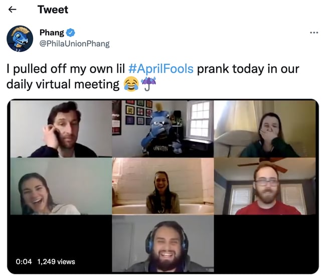 virtual april fools pranks: Zoom water prank