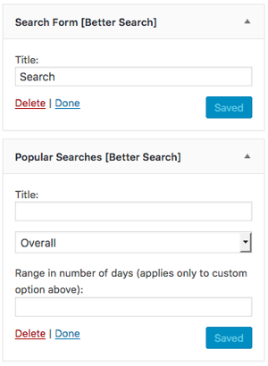 web page for the WordPress search plugin Better Search