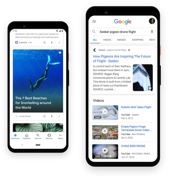 google web story in search engine results page and google discover