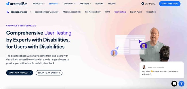 web accessibility solutions: accessibe homepage 
