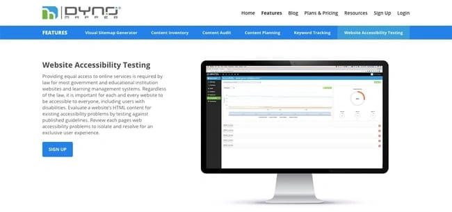Dynomapper is an automated accessibility testing tool