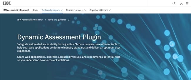 IBM Dynamic Assessment Plugin is an automated accessibility testing tool