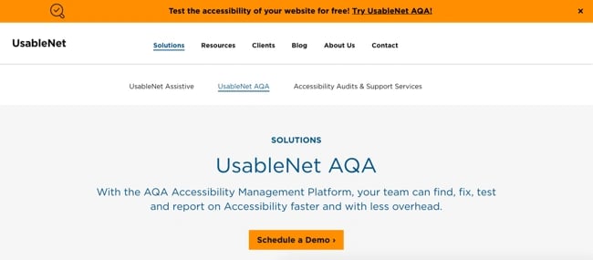 UsableNet AQA is an automated accessibility testing platform