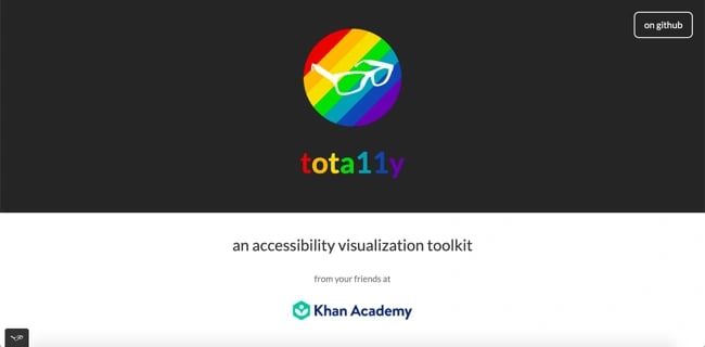 tota11y is a web accessibility testing tool for beginners