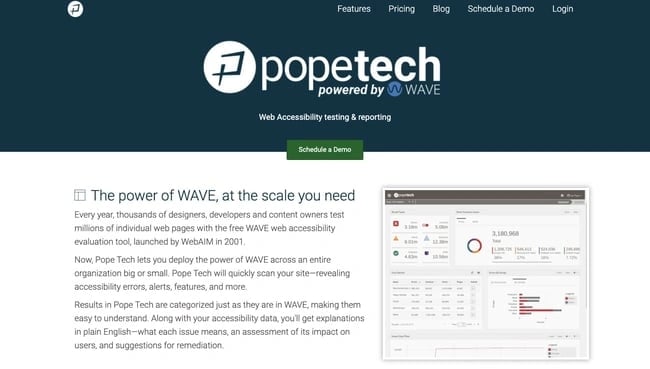Pope Tech is an automated accessibility testing tool