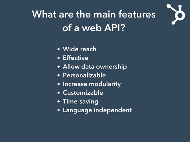 Web service vs. API - web API features