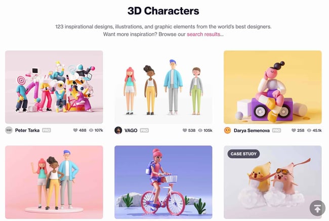  Web design trends, 3D design example.