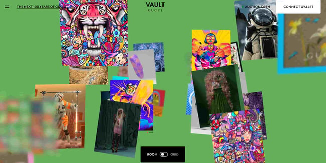 web design trends: updated scrapbook style site by gucci shows floating images 