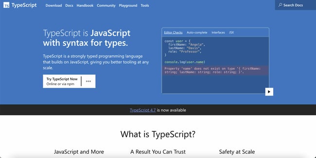 One of our favorite web development tools: TypeScript