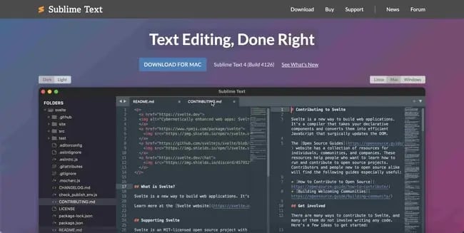 One of our favorite web development tools: Sublime Text