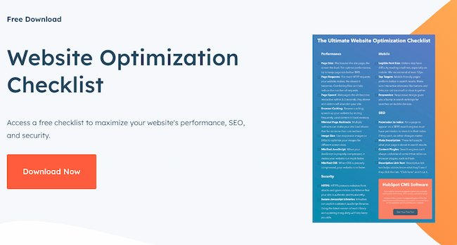Website optimization graphic, HubSpot