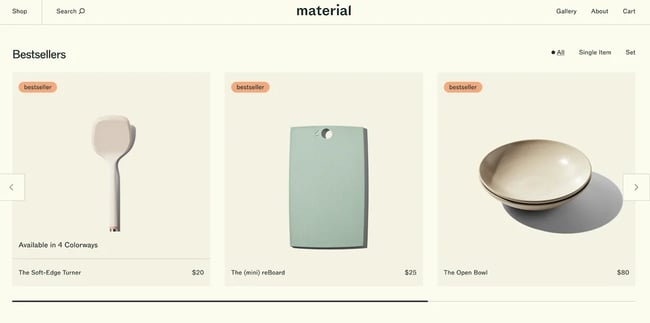 website carousel examples: material