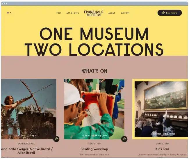 Best website examples: frans hals museum