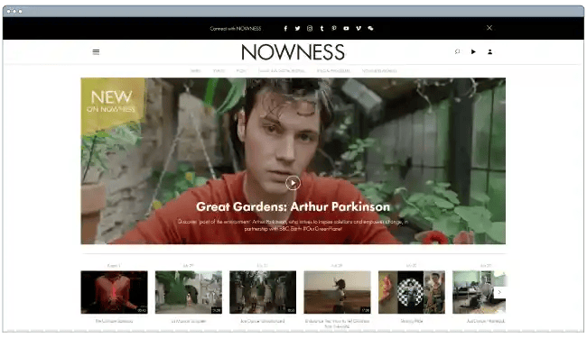 Best website examples: nowness