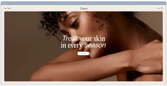 Best website examples: Garoa Skincare