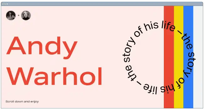 Best website examples: Andy Warhol