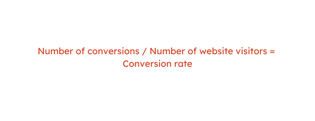Website optimization for conversion example: Conversion rate formula