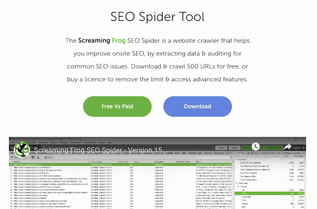 Website optimization tools: Screaming Frog