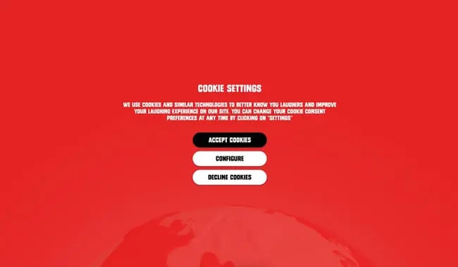 website pop up examples: the laughing cow