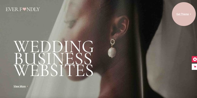 wedding theme wordpress ever fondly shows a person wearing a veil 