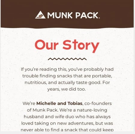 Munk Pank welcome email example