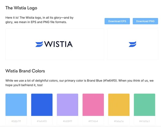 Wistia brand guidelines