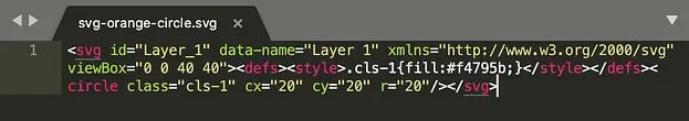 SVG simple circle XML code
