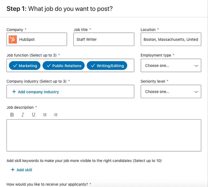 how to make a job post on linkedin demo
