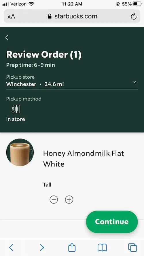 Starbucks web app example