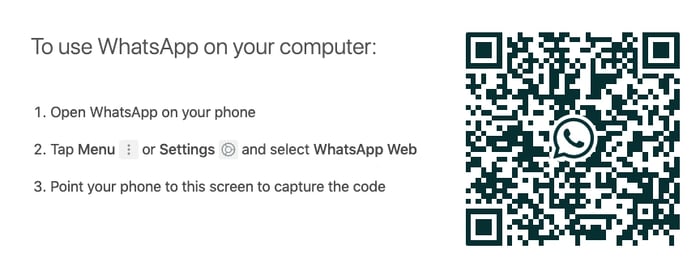 QR code to download WhatsApp for desktop.