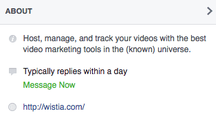 Wistia Facebook about preview.