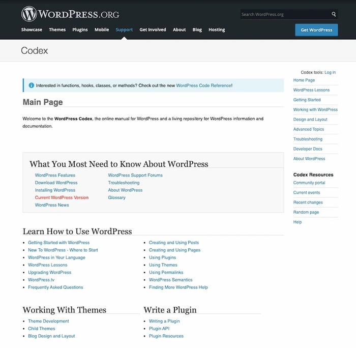 WordPress codex provides links to most popular resources for beginners