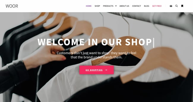demo page for the wordpress ecommerce theme rife free