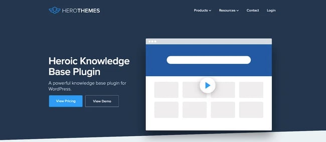 product page for the wordpress knowledge base plugin heroic knowledge base