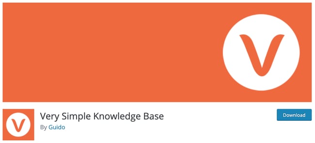 product page for the wordpress knowledge base plugin very simple knowledge base