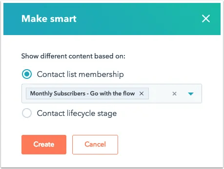 Selecting a smart rule in CMS Hub